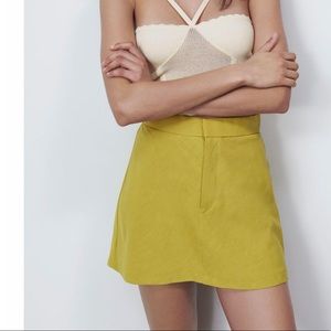 Linen blend skirt - goldish
